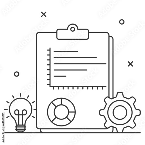 Innovative Financial Reporting Vector Icon Design, Business Strategy Symbol, Marketing plan Sign, administration and operational management Stock illustration, Strategic report Concept, 