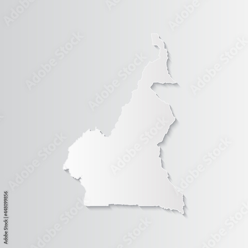 Cameroon map paper on a gray background. Vector illustration eps10