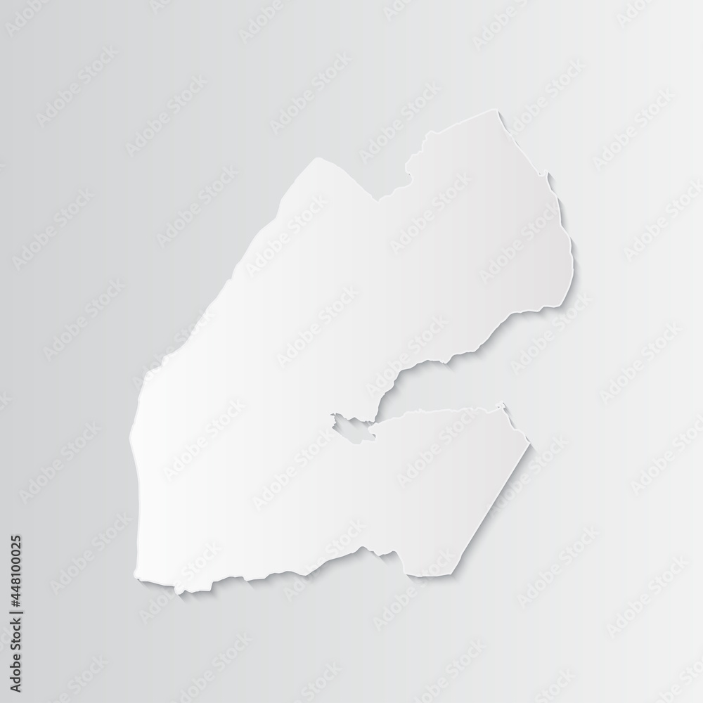 Obraz premium Djibouti map paper on a gray background. Vector illustration eps10