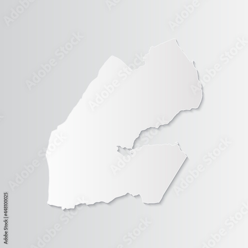Djibouti map paper on a gray background. Vector illustration eps10