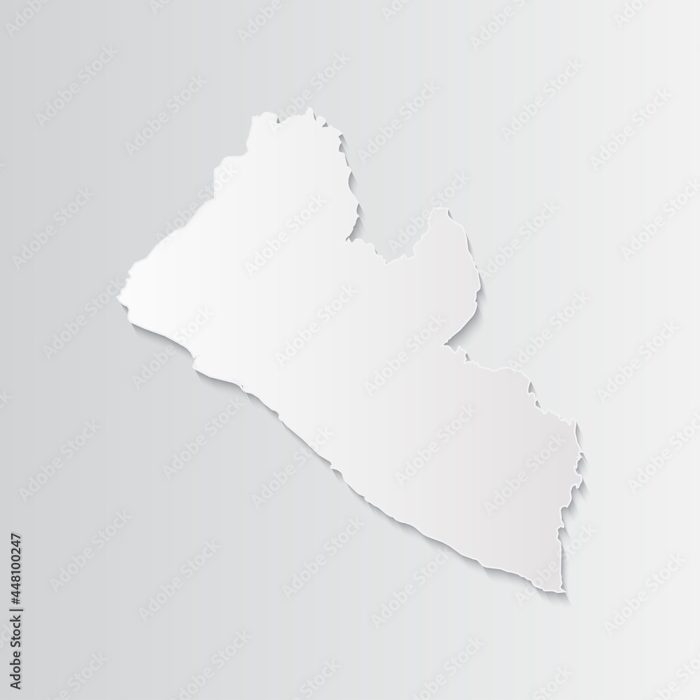 Liberia map paper on a gray background. Vector illustration eps10