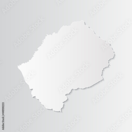 Lesotho map paper on a gray background. Vector illustration eps10
