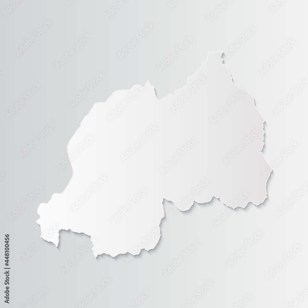Rwanda map paper on a gray background. Vector illustration eps10