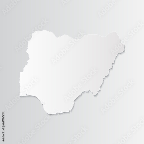 Nigeria map paper on a gray background. Vector illustration eps10