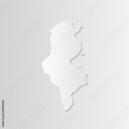 Tunisia map paper on a gray background. Vector illustration eps10