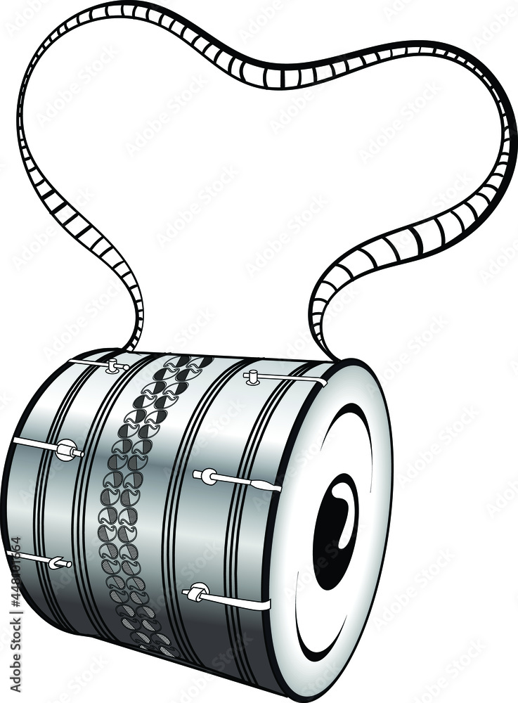 Indian wedding and festival dhol dholak artistic symbol with fine