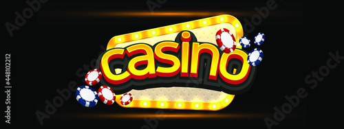 Casino Illustration. Vector gambling design for invitation or promo banner. Online casino. Vector illustration. 