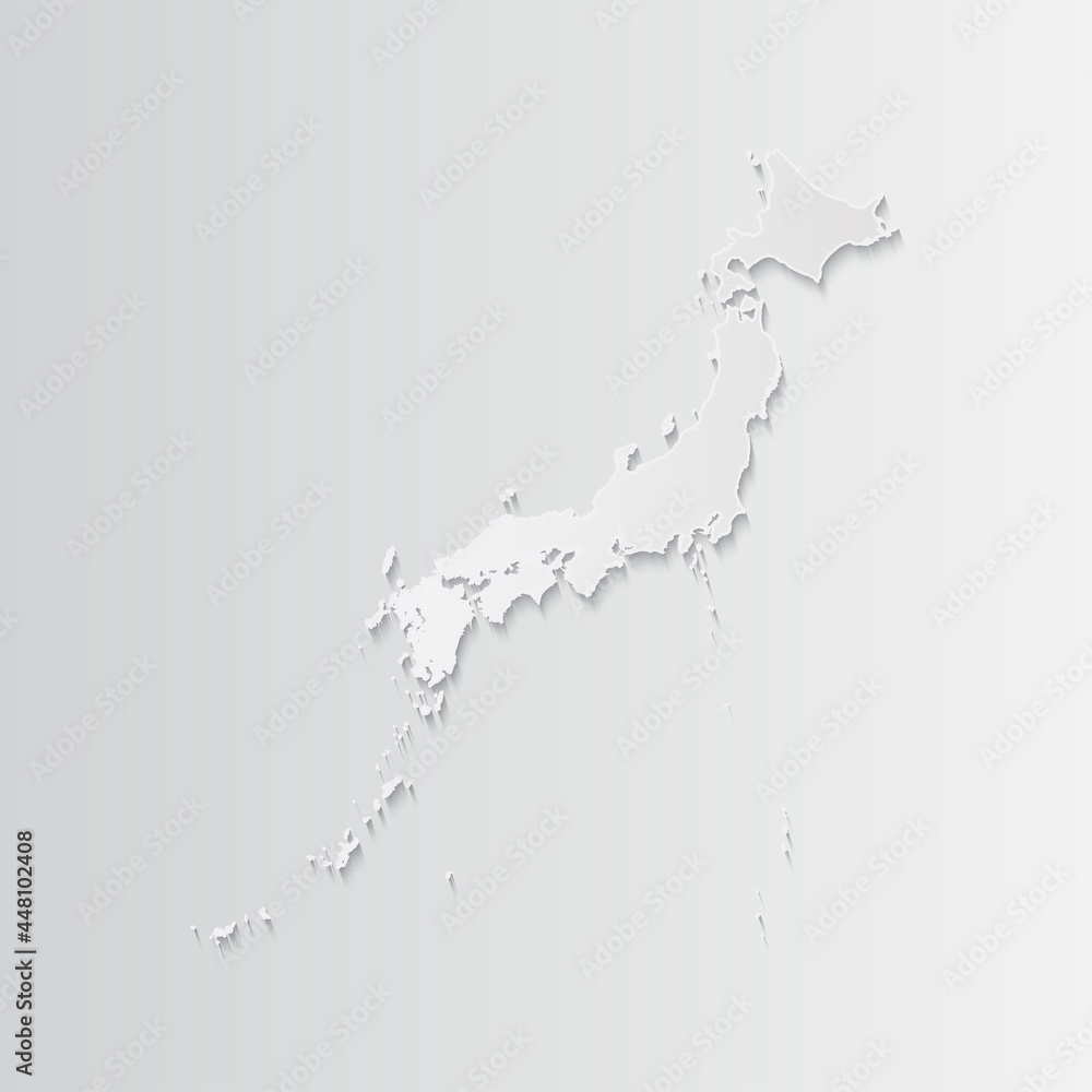 Japan map paper on a gray background. Vector illustration eps10 Japan map paper on a gray background. Vector illustration eps10