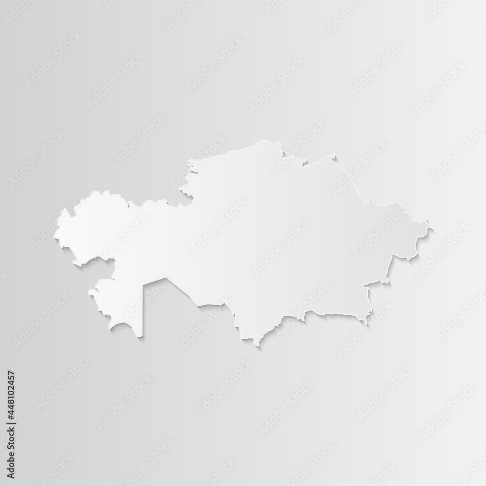 Kazakhstan map paper on a gray background. Vector illustration eps10