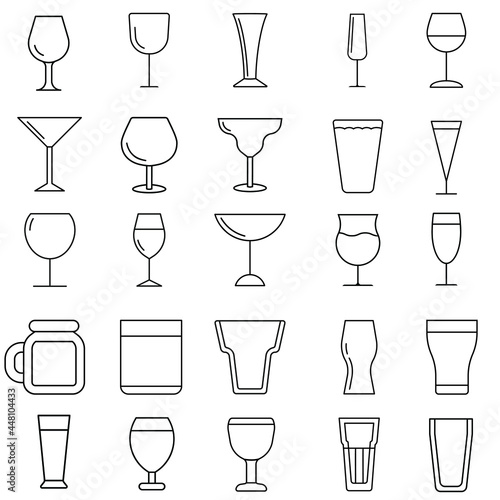 Wineglass icon vector set. alcoholic drink illustration sign collection. goblet symbol. Bar logo.