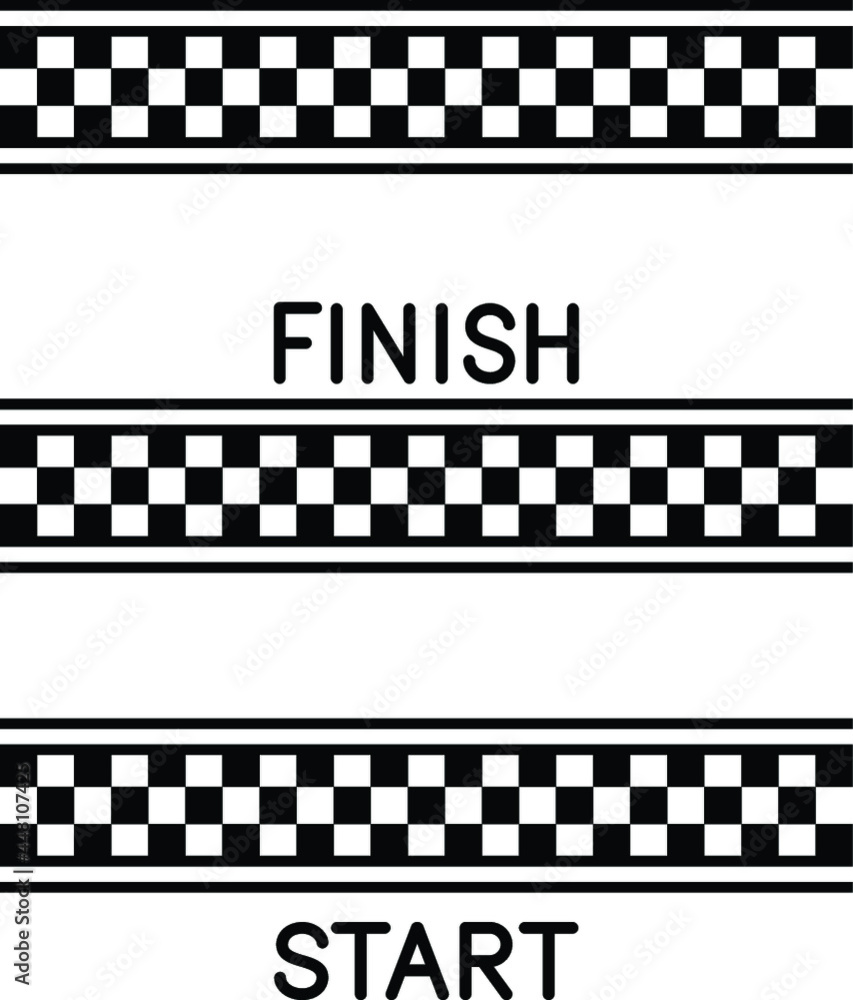 Checkered Start and Finish Line for Race - Clipart Set Stock Vector