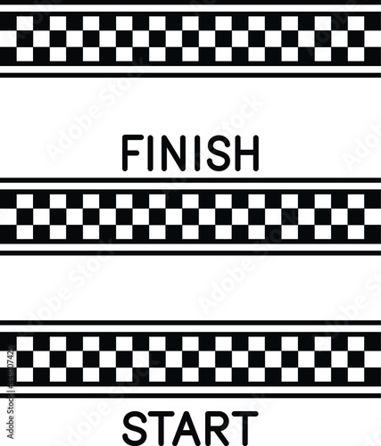 Checkered Start and Finish Line for Race - Clipart Set