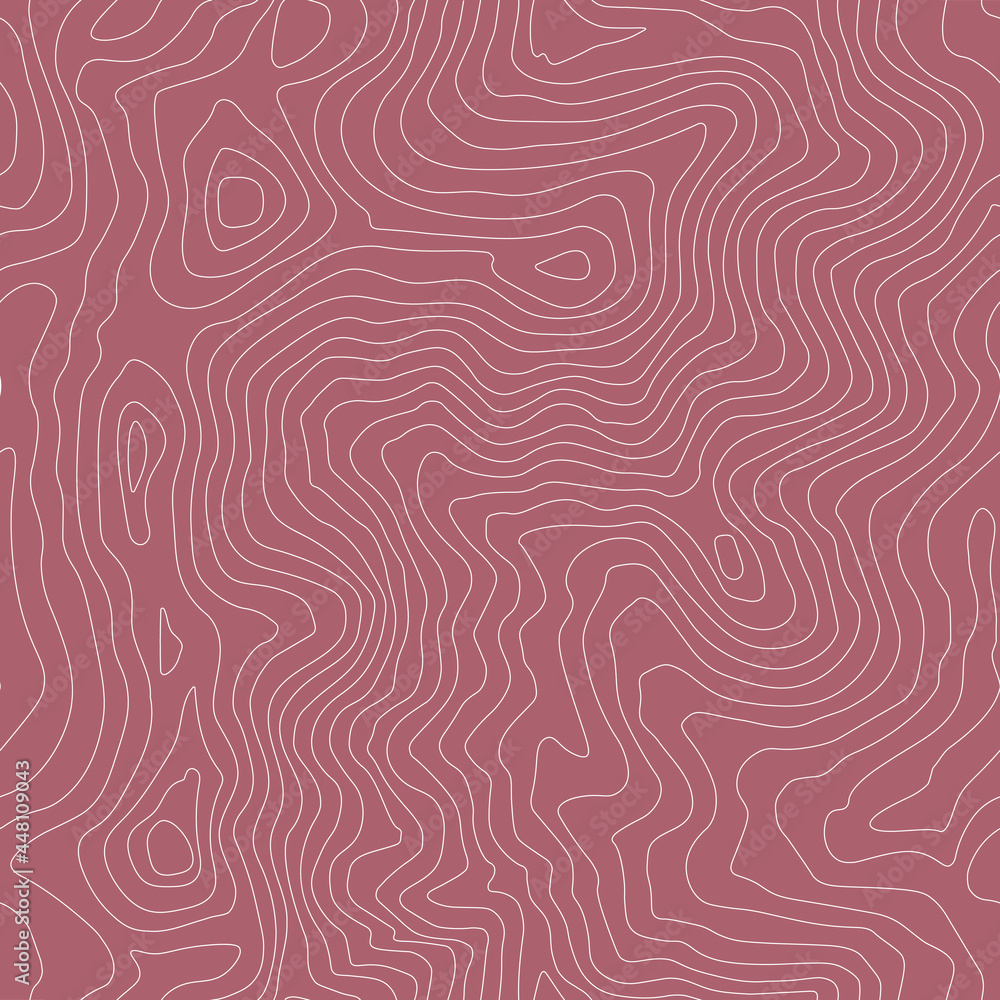 Seamless vector pattern. Natural topographic curves texture on a pink background.
Geometric curvy lines map motif. Seamless vector pattern. Natural topographic curves texture on a pink background.
Geometric curvy lines map motif.