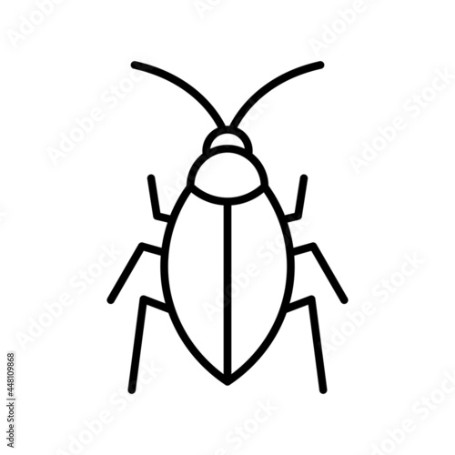 Cockroach Vector Line Icon Design