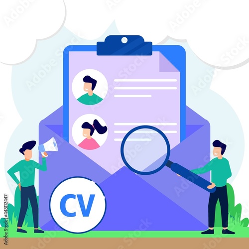 Illustration vector graphic cartoon character of recruitment