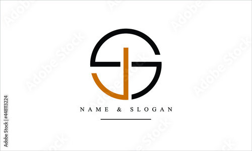 SJ, JS, S, J abstract letters logo monogram