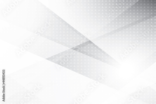 Abstract white and gray color, modern design background with geometric shape, halftone effect. Vector illustration.