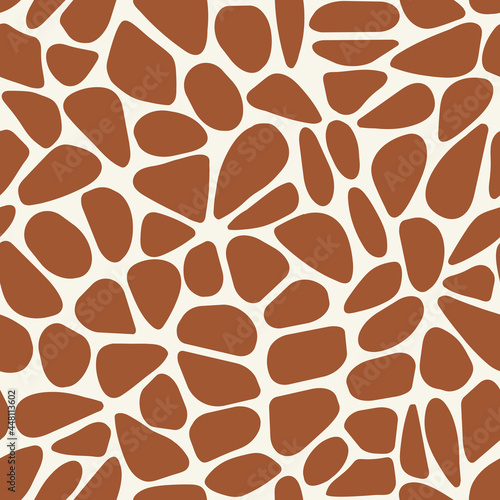 Seamless vector pattern.
Maple glaze voronoi background.
Rounded natural shapes texture.