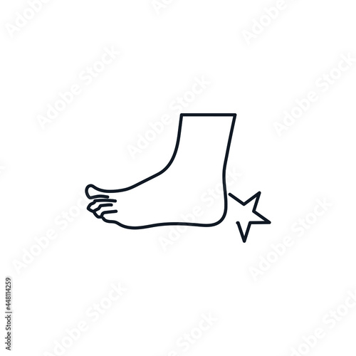  Foot injury thin line icon stock illustration
