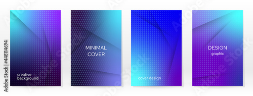 Minimal Poster. Pastel Soft. Blue Gradient Set.