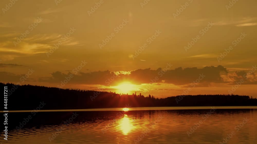 beautiful summer landscape. sunset over a forest lake beautiful summer landscape. sunset over a forest lake