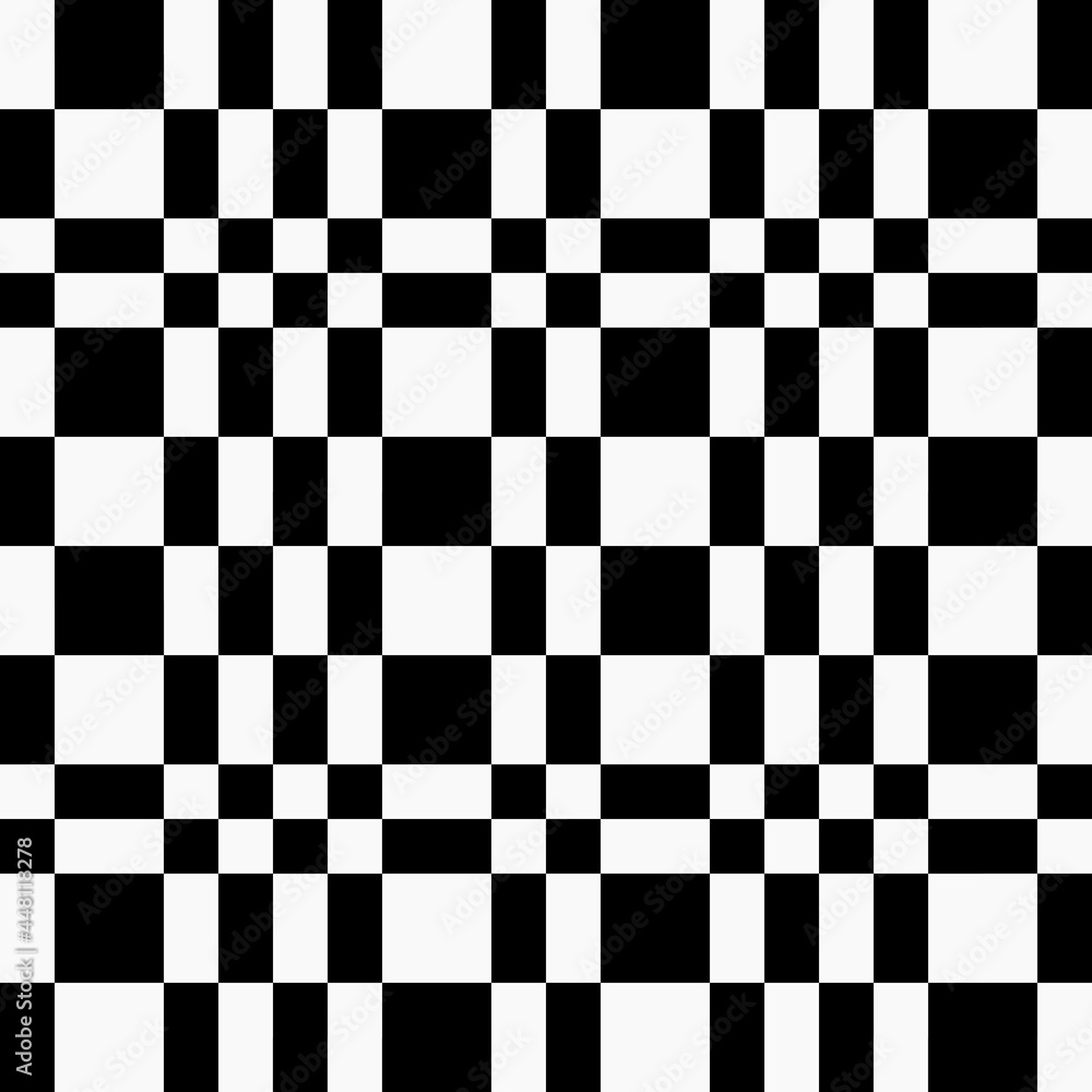 Fototapeta premium Checker board. Vector seamless repeated ornament. Break chessboard pattern.