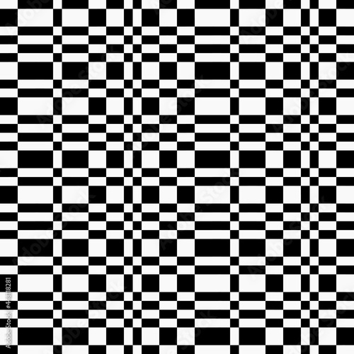 Different size of rectangles and squares ornament. Vector checker pattern.