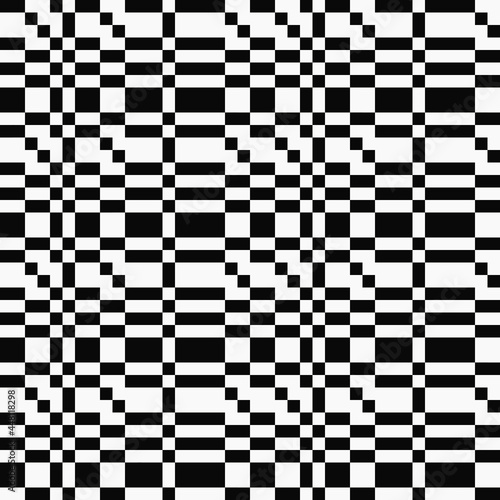 Pixel ornament shapes. Vector checker tiles ornament.