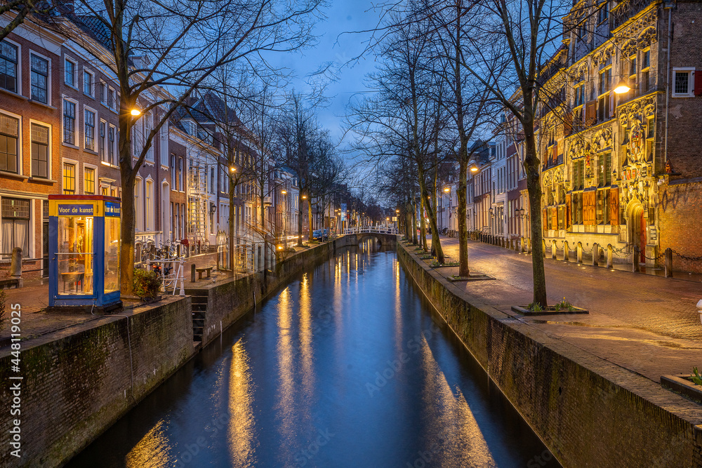 A Canal in Delft, South Holland, The Netherlands