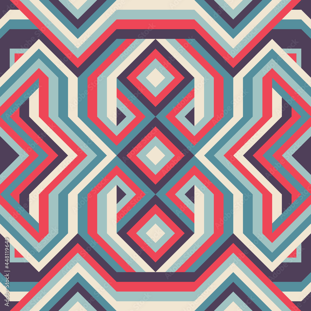 Geometric background banner design. Abstract artwork seamless pattern. Ornament decorative structure. Network communication technology concept poster. Vector illustration.  