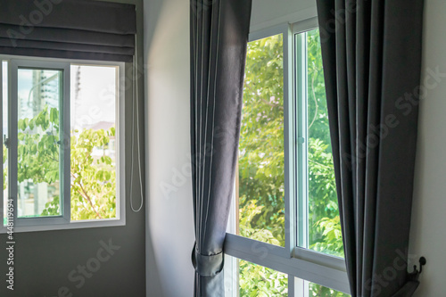 Curtain window interior decoration in bed room