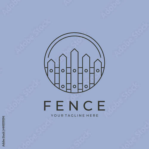 Fototapeta circle fences logo line art vector illustration design