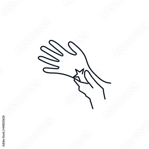 Wrist injury thin line icon stock illustration