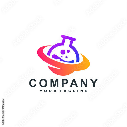 chemical gradient color logo design
