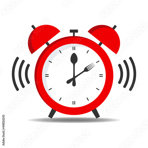 Illustration Food time logo design, concept for dinner time, lunchtime, breakfast on a white background