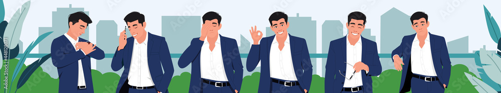 Fototapeta premium portrait of the situation at work. Vector illustration.