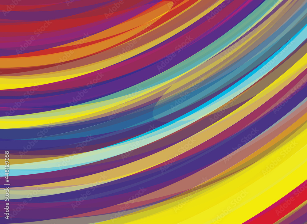Obraz premium Pattern with curved multicolored stripes. Artistic background