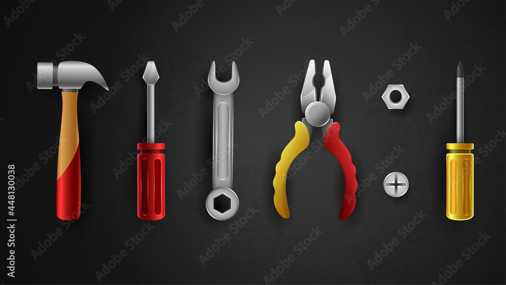 Construction tools set vector illustration Construction tools set vector illustration