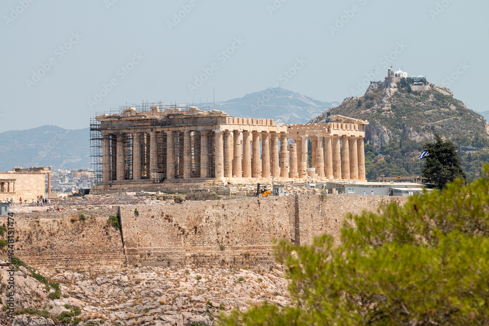 Scenic panoramic view on Acropolis in Athens, Greece