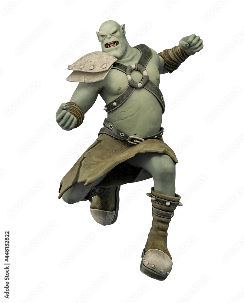 orc cartoon is doing a funny dance