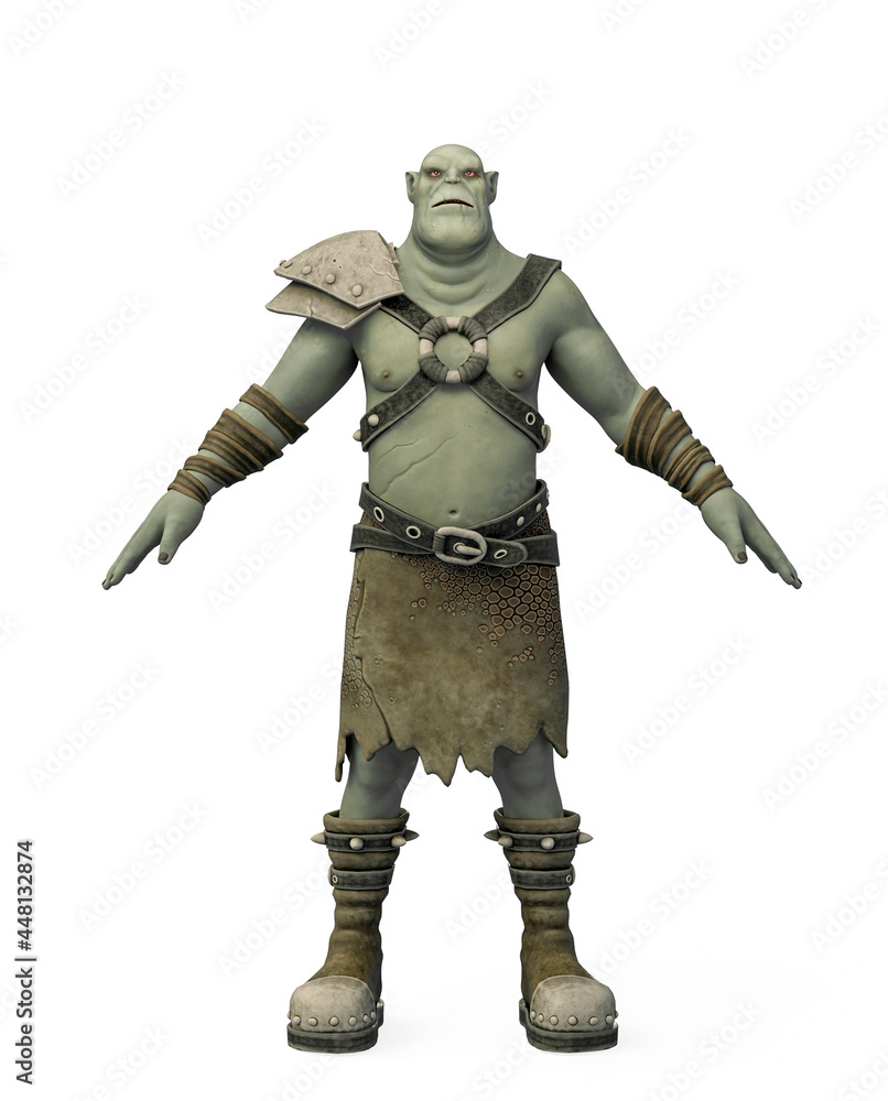 Obraz premium orc cartoon is doing a funny dance