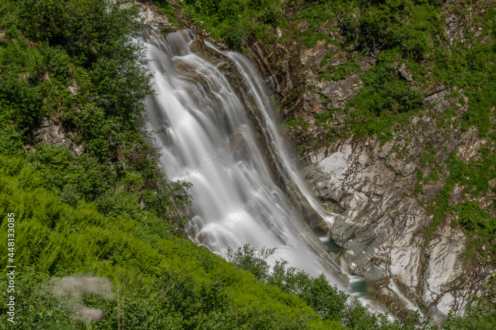 Barenfall waterfall near Sportgastein place between big mountains Barenfall waterfall near Sportgastein place between big mountains