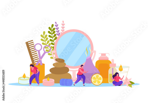 Aromatherapy Flat Colored Composition