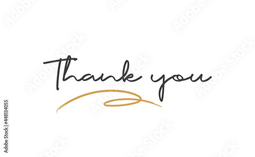 Thank you lettering. Handwritten style calligraphy. Hand drawn vector illustration. Thanks.