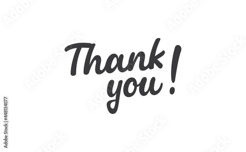 Thank You handwritten inscription. Hand drawn lettering. Thanks calligraphy quote. Vector illustration.
