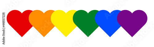 Vector image of a LGBTQ+ color. Pride symbol. Rainbow color for LGBTQ , The most widely known worldwide is the pride flag representing LGBT pride. Happy pride month.