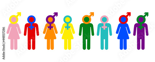 Vector image of a LGBTQ+ color. Pride symbol. Rainbow color for LGBTQ , The most widely known worldwide is the pride flag representing LGBT pride. Happy pride month.