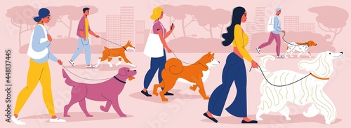 People Walking Dogs