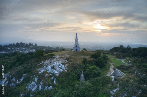 Dublin, Killiney Hill at golden hour, cloudy evening