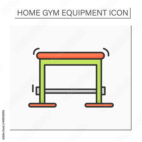 Plyo box color icon. Jumping and balance training equipment. Concept of body balance and coordination home training, fitness workout and sport activity. Isolated vector illustration